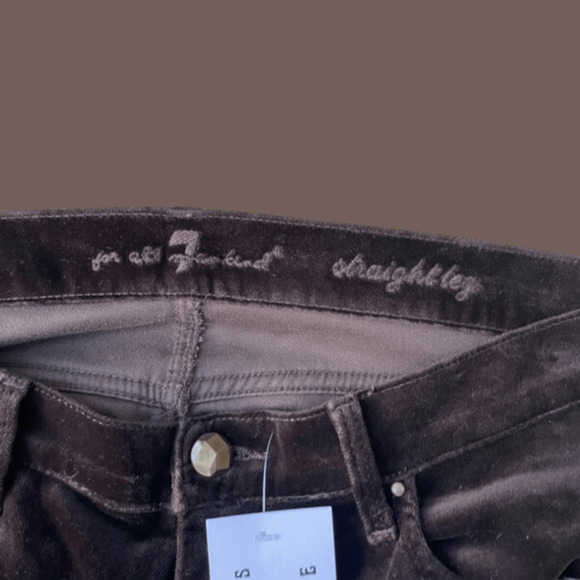 7 For All Mankind Sueded Pants | Brown Straight Leg | Size 32 | Vintage - Picture 3 of 4